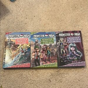 Monster High Book Set of 3 Hardcover Books Monster Rescue